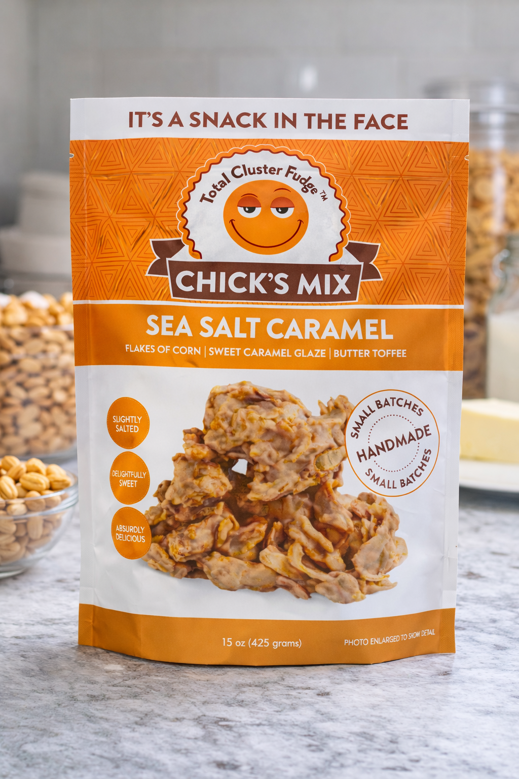 Total Cluster Fudge Chick's Mix Sea Salt Caramel, 15 oz