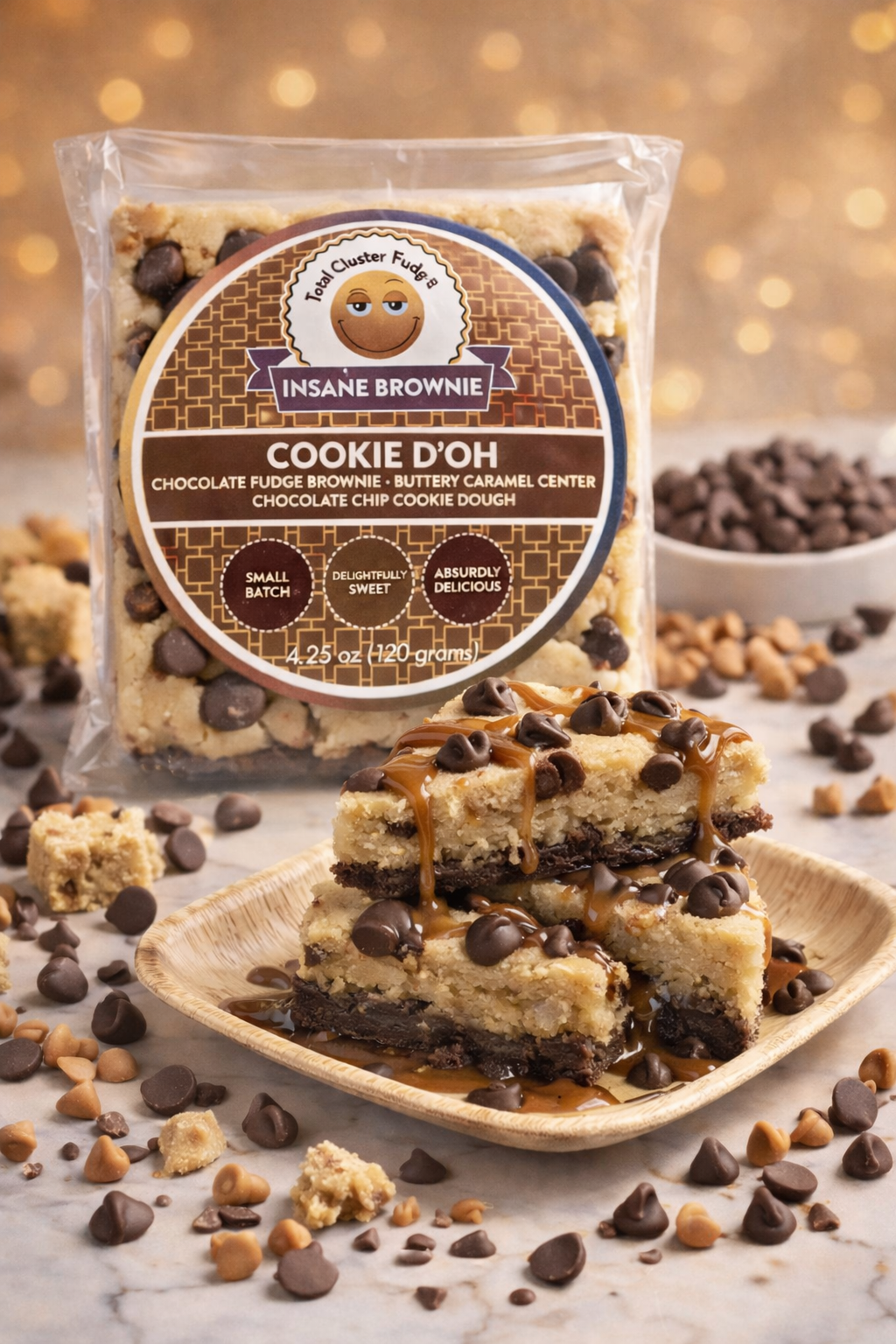 Cookie Dough Brownie Foods Cake 3 lbs in Convenient Box Perfect for Sharing