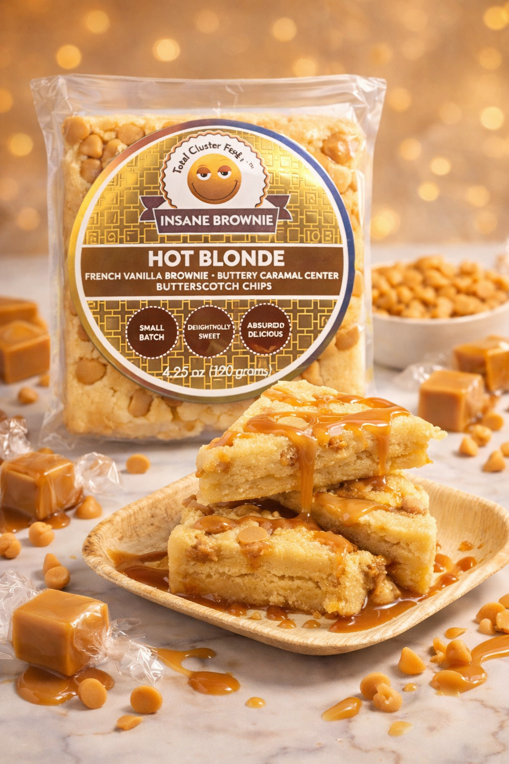 Hot Blonde Brownie Foods Cake 3 lbs in Convenient Box Perfect for Sharing