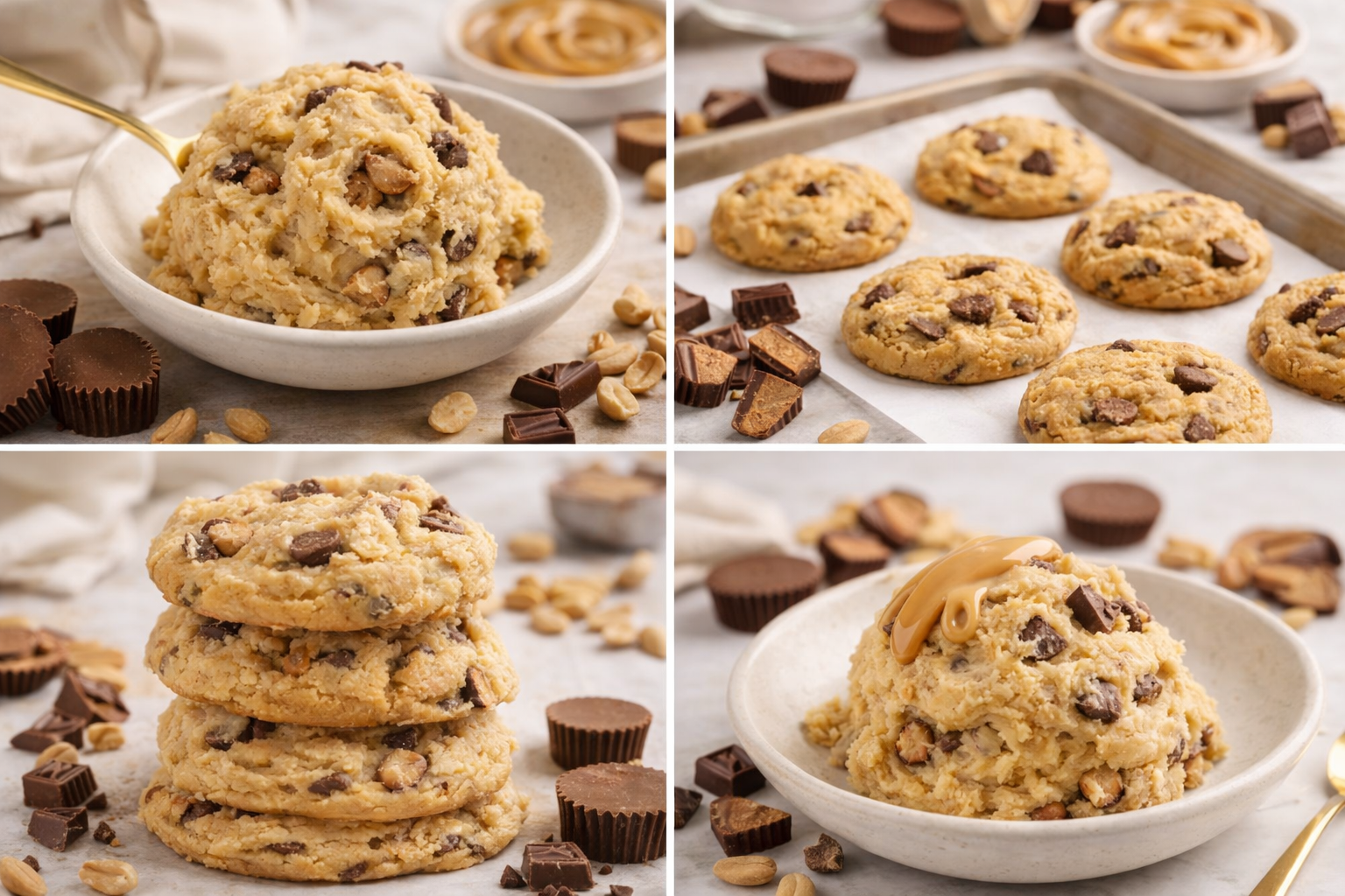 3 lbs Peanut Butter Edible Cookie Dough Snack Sweet Flavor Dessert