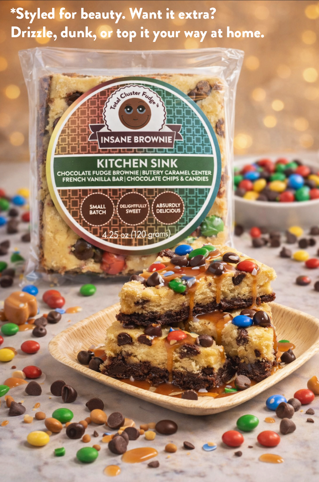 Variety Pack Brownie Foods Cake 3 lbs in Convenient Box Perfect for Sharing — Kitchen Sink, Hot Blonde, Cookie D'oh