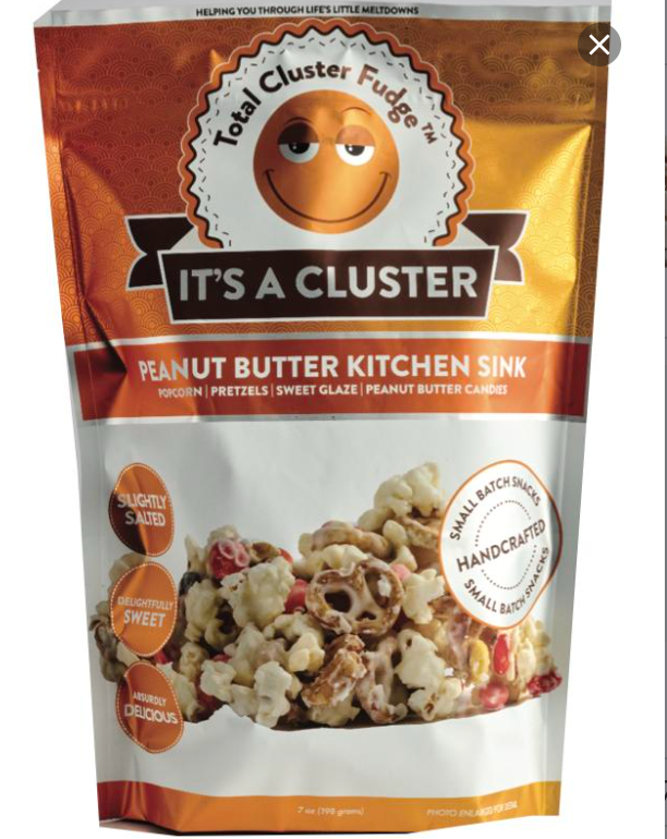 3 Bags Total Cluster Fudge It's a Cluster Peanut Butter Popcorn, 7 oz
